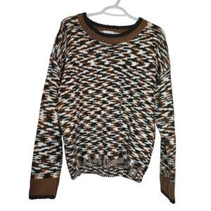 Vernacular Acrylic Grandmacore Grandpacore Pullover Winter Sweater Small